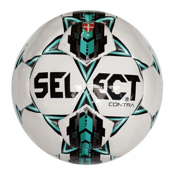Мяч футбольный "SELECT Contra"ПУ, 5 подкл. сл., руч. сш, лат.кам, бело-бир-чер
