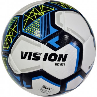 Мяч футбольный Torres VISION Mission, FV321075, р.5, IMS, PU, гибридная сщивка, бел-синий.