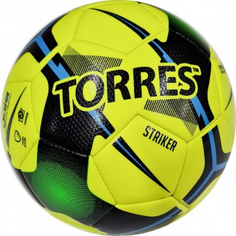 Мяч футзал. "TORRES Futsal Striker" арт.FS321014, р.4, 30 панели. TPU, 3 подкл. слоя, маш.сш.,желтый