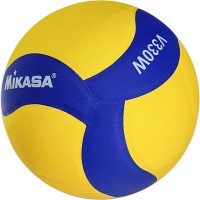 Мяч волейбольный MiKASA вес 260-280гр, №5, клеяный, желто-синий дизайн, матчевый V330W реплика