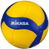 Мяч волейбольный "MIKASA V300W", р.5, синт.кожа (ПУ), 18 пан., оф. парам. FIVB,клееный, бут.кам, желто-синий