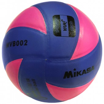 Мяч волейбольный Mikasa MVB002-BP, №5, синего и розового цвета, 8 клеяных диагональных панелей,