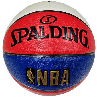 Мяч баскетбольный №7 Spalding красно/сине/бел, желто/синий вес570-650гр, окружн 75-78cм, иск. кожа комп. SP-22,23