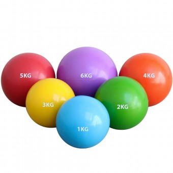 Мяч набивной 1,0 кг d-12см. (голубой) (ПВХ/песок)