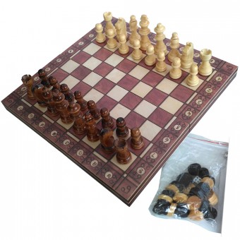 Игра "3 в 1" (шашки, шахматы, нарды дер доска на магнитах) 26171