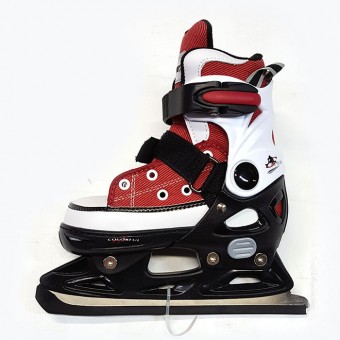Коньки хоккейные раздвижные PW-223B-26 (кеды; мягкий ботинок-морозоустойчивый нейлон, подкладка-мягкая, основание-ударопрочный полипропилен) рр. 29-32, 33-36 RED