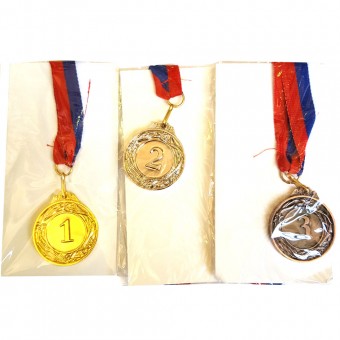 Медаль 1,2,3 место малая (3 шт/уп)